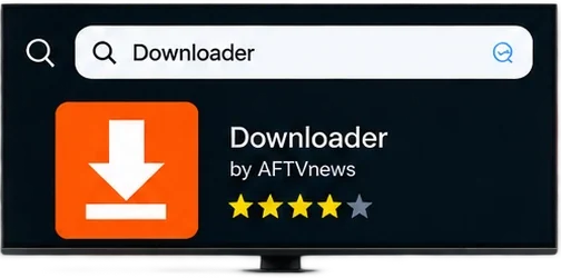 Searching for the Downloader app by AFTVnews on Amazon Fire TV